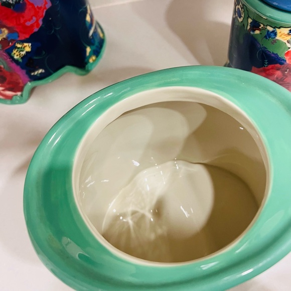 Three Piece Floral Ceramic Canisters for Kitchen Tracy Porter Vintage - Picture 5 of 11